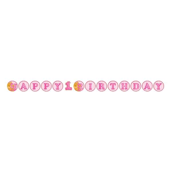 1 Yaşındayım Pembe Ayıcık Harf Afiş